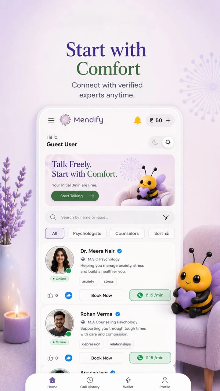 Mendify App Dashboard
